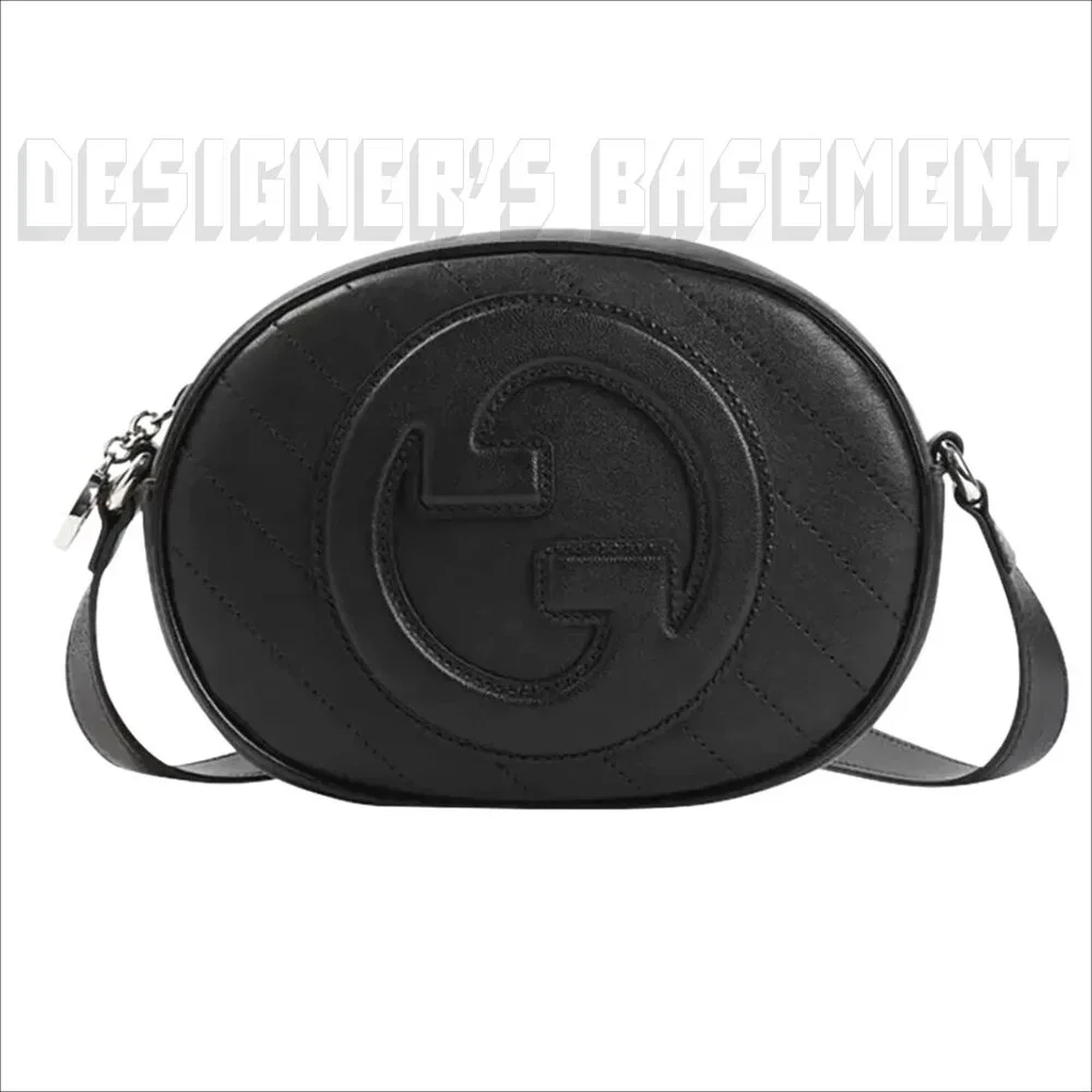 GUCCI black BLONDIE MINI Matelasse lamb Leather Oval Interlocking GG charm Bag - Picture 8 of 10